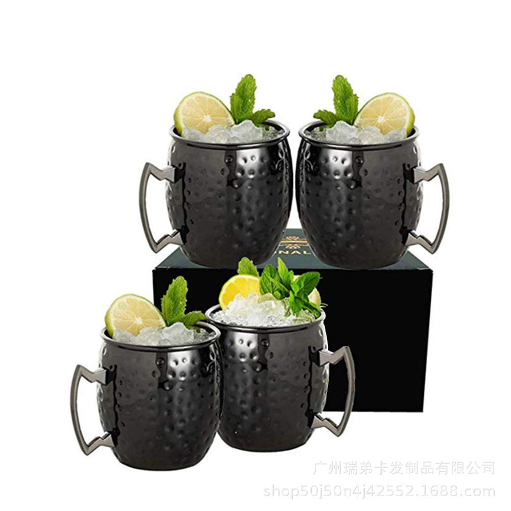 Cross-border hot selling Moscow cup mule cup 304 stainless steel copper-plated hammer point cup bare body cup wine glass cocktail cup