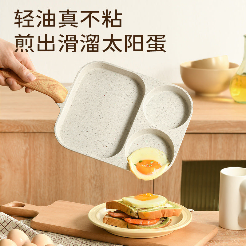 Medical stone bacon steak pan household breakfast pan fried egg artifact non-stick three-in-one egg hamburger pan