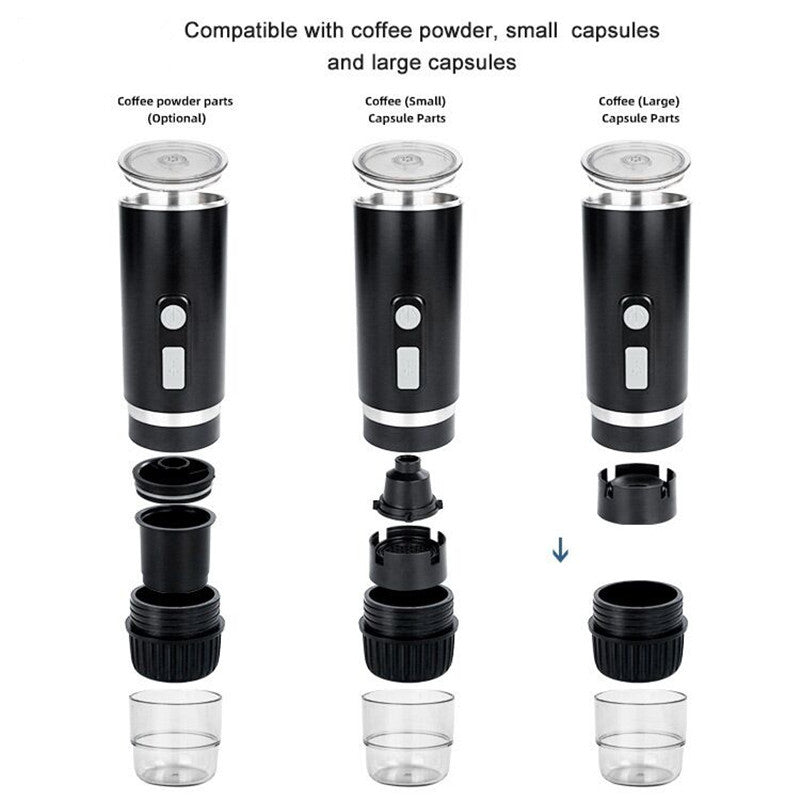 Portable capsule coffee machine Italian high pressure wireless electric portable coffee pot outdoor capsule coffee powder dual use