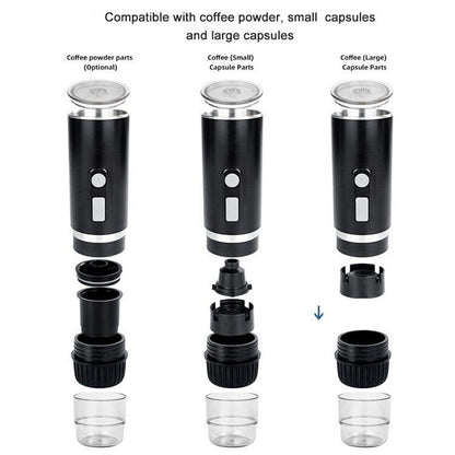 Portable capsule coffee machine Italian high pressure wireless electric portable coffee pot outdoor capsule coffee powder dual use