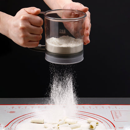 Flour sieve handheld semi-automatic flour filtering artifact baking special sieve home kitchen ultra-fine filter cup net