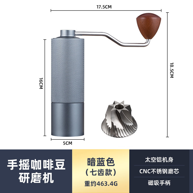 New diamond pattern coffee grinder CNC grinding core extended handle saves time and effort and can be adjusted for coarseness and fineness for home and outdoor use