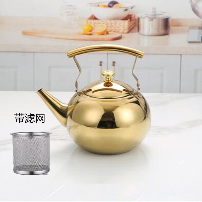 Stainless steel teapot, commercial kettle, catering teapot with filter, restaurant and hotel teapot.