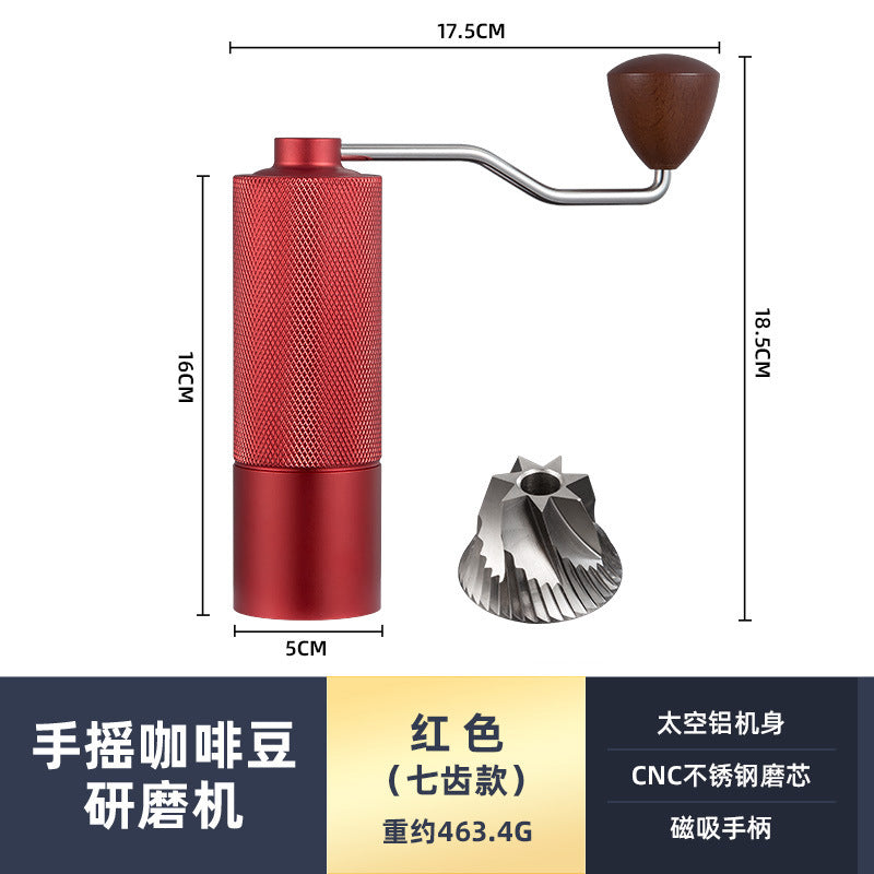New diamond pattern coffee grinder CNC grinding core extended handle saves time and effort and can be adjusted for coarseness and fineness for home and outdoor use