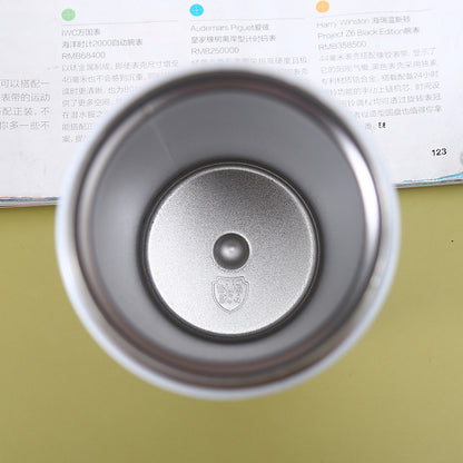 304 stainless steel first-generation coffee cup portable lock car water cup business office pop-up lid thermos cup customization