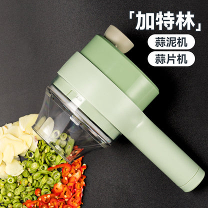 New Gatling vegetable cutter wireless electric garlic mud artifact garlic masher automatic garlic press garlic pull garlic mixer