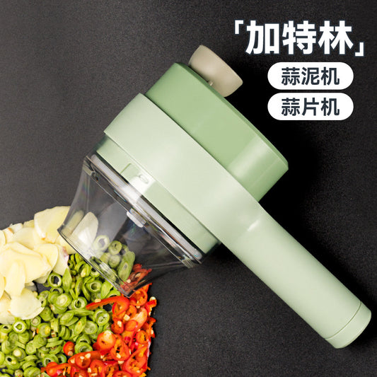 New Gatling vegetable cutter wireless electric garlic mud artifact garlic masher automatic garlic press garlic pull garlic mixer