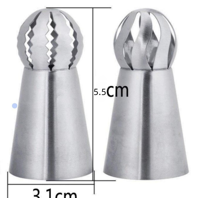 Manufacturer's spot 3-piece torch decoration nozzle one-piece molding cake decoration tool spherical decoration nozzle