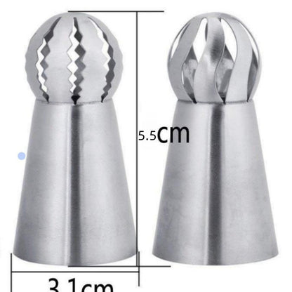 Manufacturer's spot 3-piece torch decoration nozzle one-piece molding cake decoration tool spherical decoration nozzle