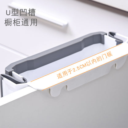 Household cabinet door hanging trash can kitchen folding trash can car creative plastic wastebasket tube factory direct sales