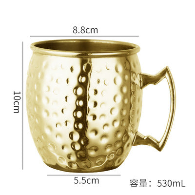 Cross-border hot selling Moscow cup mule cup 304 stainless steel copper-plated hammer point cup bare body cup wine glass cocktail cup