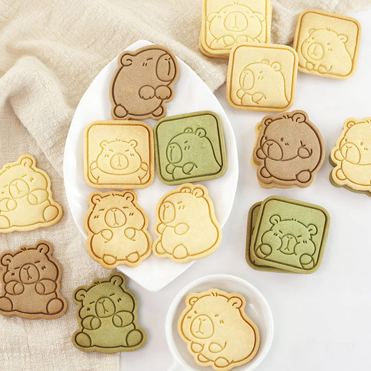 Capybara cartoon cookie cutter, household 3D pressing and cutting mold, fondant baking tool
