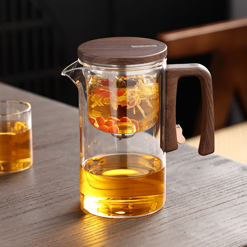Elegant cup teapot tea water separation household tea brewing artifact magnetic suction tea brewer glass filter teapot tea set