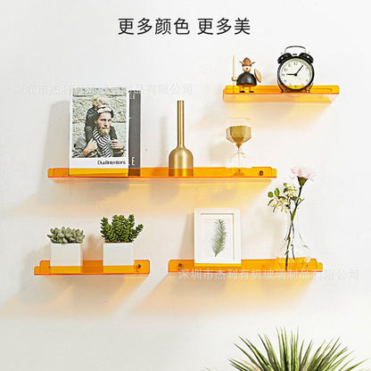 Acrylic rack color wall-mounted punch-free storage rack kitchen bathroom bedroom wall partition rack