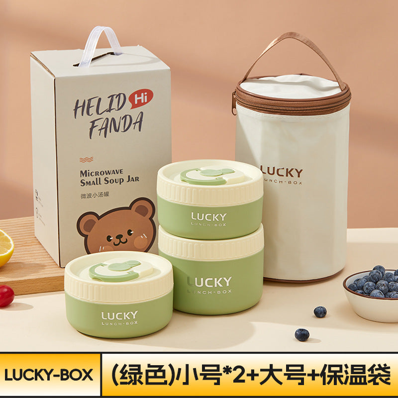 Ceramic food storage bowl gift box, multi-functional sealed bowl, double-boiler stew pot, microwave heating egg steamer bowl