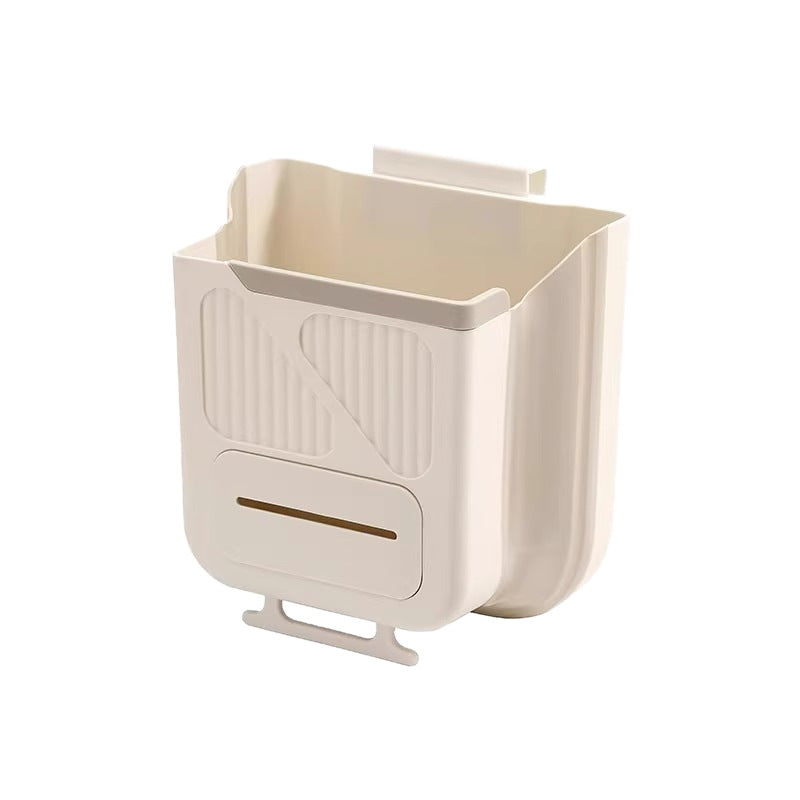 Wholesale plastic wall-mounted kitchen folding trash can no need to bend over multifunctional household large cabinet door storage bin