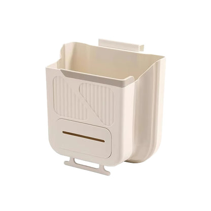 Wholesale plastic wall-mounted kitchen folding trash can no need to bend over multifunctional household large cabinet door storage bin