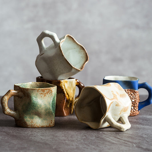 Ceramic coffee cup high-value retro internet celebrity high-end exquisite ins style mug water cup office cup gift