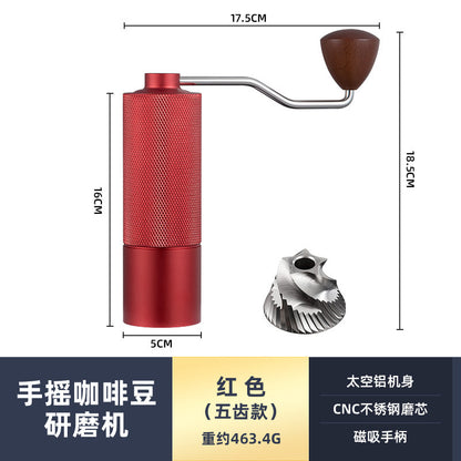 New diamond pattern coffee grinder CNC grinding core extended handle saves time and effort and can be adjusted for coarseness and fineness for home and outdoor use