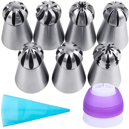 Manufacturer's spot 3-piece torch decoration nozzle one-piece molding cake decoration tool spherical decoration nozzle