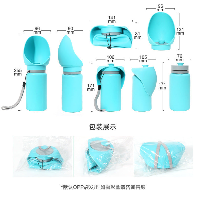 Dog Outing Water Cup Portable Pet Drinking Fountain Outdoor Water Bottle Dog Walking Traveling Cup Pet Supplies Folding Kettle