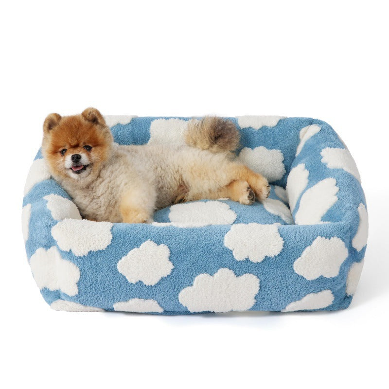 Pet factory direct sales, pet supplies, Amazon best-selling pet dog beds, cat beds, all-season warm plush pet beds.