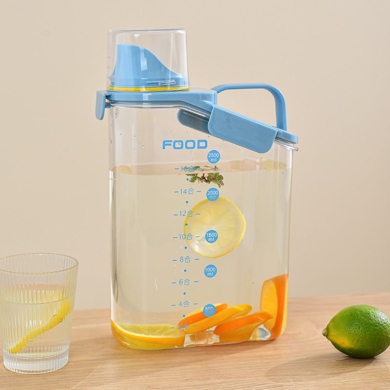 Summer household refrigerator cold water bucket lemon fruit tea cold brew pot cold water kettle fresh-keeping large capacity cold water kettle with handle