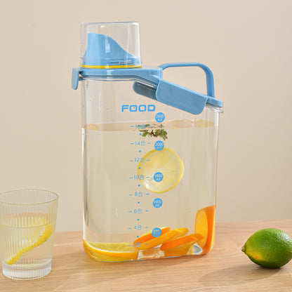 Summer household refrigerator cold water bucket lemon fruit tea cold brew pot cold water kettle fresh-keeping large capacity cold water kettle with handle