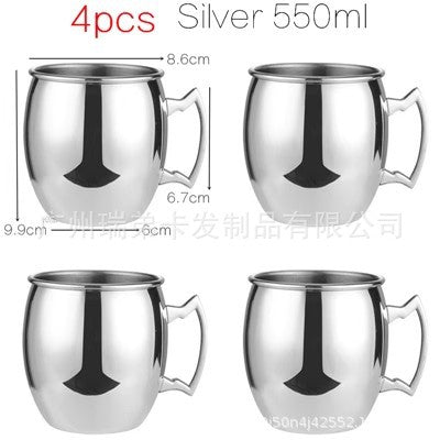 Cross-border hot selling Moscow cup mule cup 304 stainless steel copper-plated hammer point cup bare body cup wine glass cocktail cup
