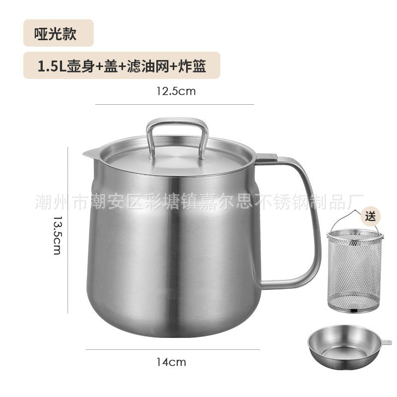304 stainless steel frying pan tempura frying pan household temperature controllable frying pan oil saving source manufacturer with filter
