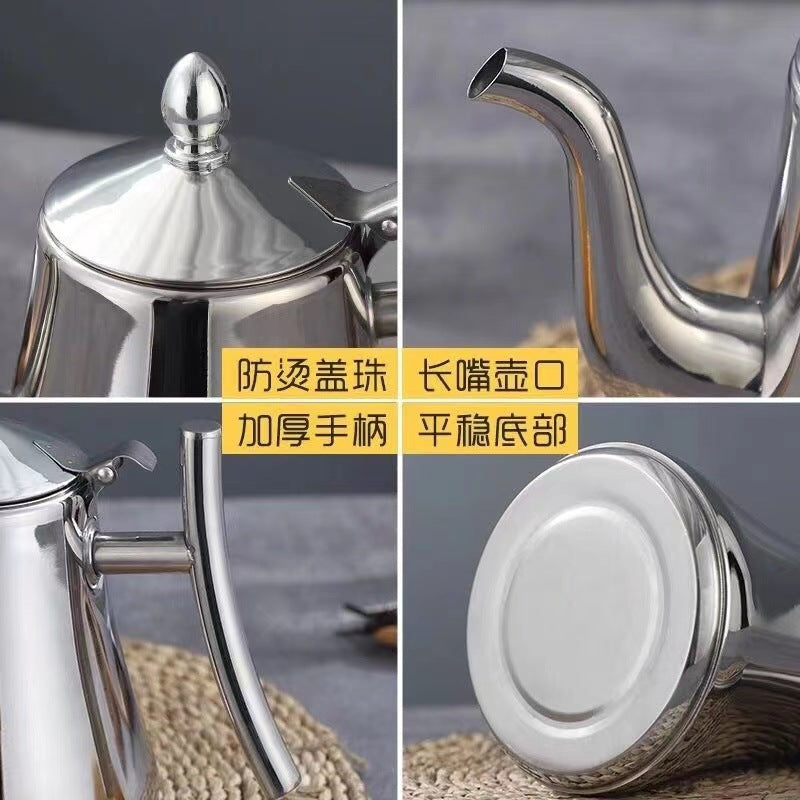 Thickened stainless steel teapot with filter for hotels, restaurants and teahouses, universal kettle for tea brewing, wholesale