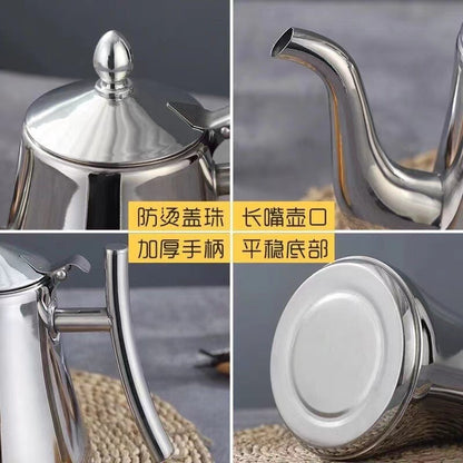 Thickened stainless steel teapot with filter for hotels, restaurants and teahouses, universal kettle for tea brewing, wholesale