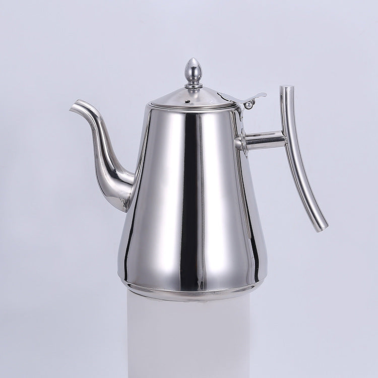 Thickened stainless steel teapot with filter for hotels, restaurants and teahouses, universal kettle for tea brewing, wholesale