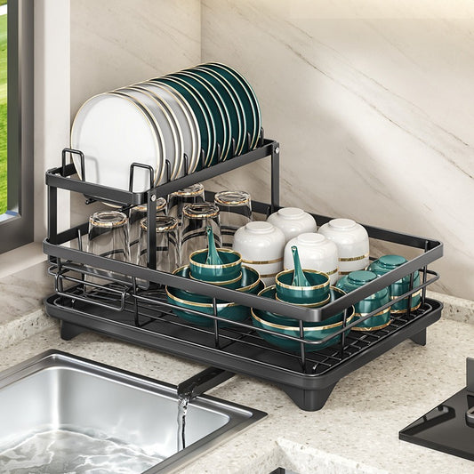 Household dish rack drain rack dish storage small cupboard kitchen rack multi-layer storage supplies dish rack