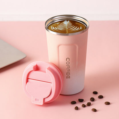 Stainless steel car vacuum coffee cup outdoor leisure simple thermos cup portable double-layer office tea cup wholesale