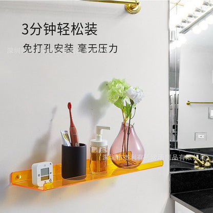 Acrylic rack color wall-mounted punch-free storage rack kitchen bathroom bedroom wall partition rack