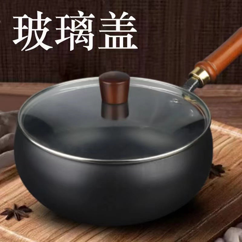 Big belly pot pure hand-forged small frying pan mini small iron pot uncoated non-stick household cooking pot