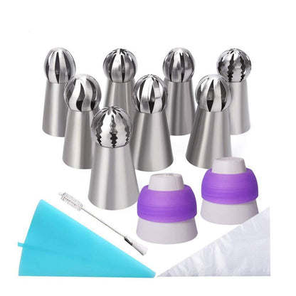 Manufacturer's spot 3-piece torch decoration nozzle one-piece molding cake decoration tool spherical decoration nozzle