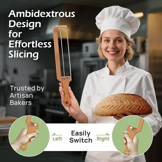 New wooden bread slicer, household wooden bread slicer, serrated wooden knife, bread cutter.