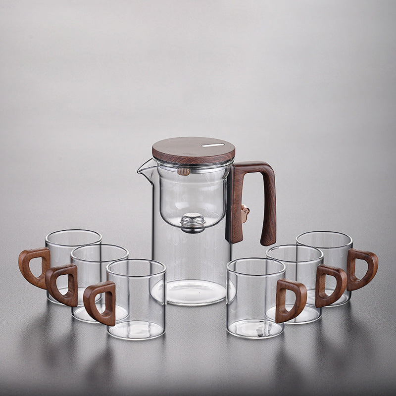 Elegant cup teapot tea water separation household tea brewing artifact magnetic suction tea brewer glass filter teapot tea set