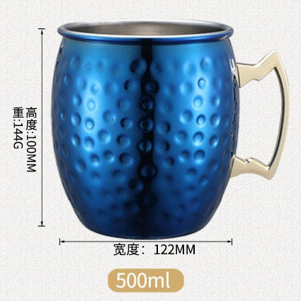Cross-border hot selling Moscow cup mule cup 304 stainless steel copper-plated hammer point cup bare body cup wine glass cocktail cup