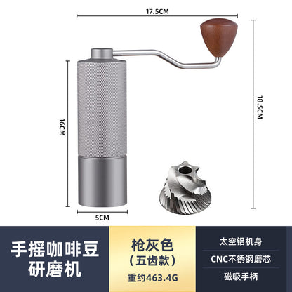 New diamond pattern coffee grinder CNC grinding core extended handle saves time and effort and can be adjusted for coarseness and fineness for home and outdoor use
