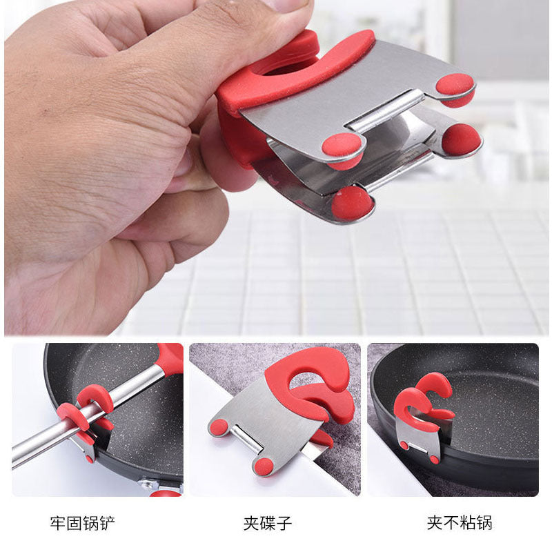 Spot stainless steel pot edge clip kitchen bowl and dish clip kitchen utensil support rack multi-purpose silicone clip kitchen gadgets