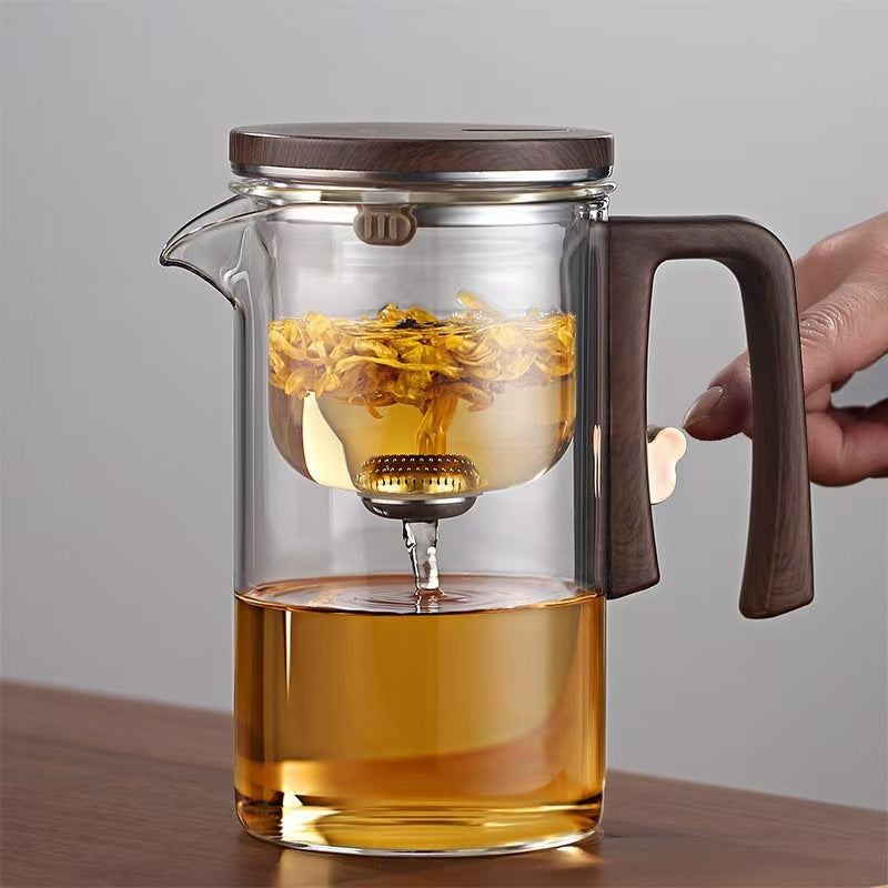 Elegant cup teapot tea water separation household tea brewing artifact magnetic suction tea brewer glass filter teapot tea set