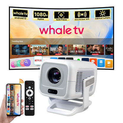HOTACK X X3AA 1080P FHD Full Projector Android  Auto Focus Home Theater Cinema Projectors | Netflix Authorized | WhaleOS | 200 ANSI Lumens | 1500:1 Contrast Ratio