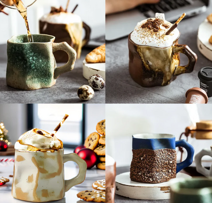 Ceramic coffee cup high-value retro internet celebrity high-end exquisite ins style mug water cup office cup gift