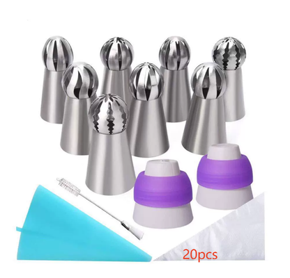 Manufacturer's spot 3-piece torch decoration nozzle one-piece molding cake decoration tool spherical decoration nozzle