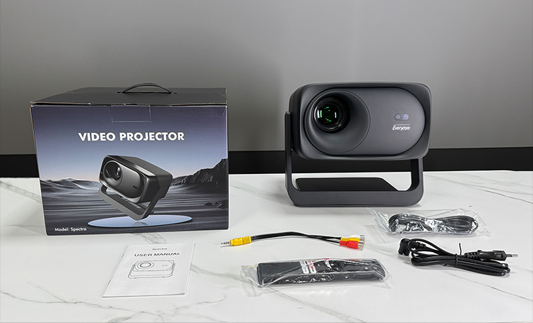 EVERYCOM Spectra 1080P 1200 ANSI Lumens HD Home Cinema Projector [1 Year Warranty] | HD Netflix | Linux OS